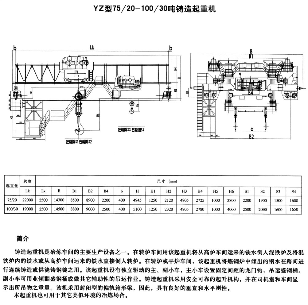 YZ型鑄造起重機